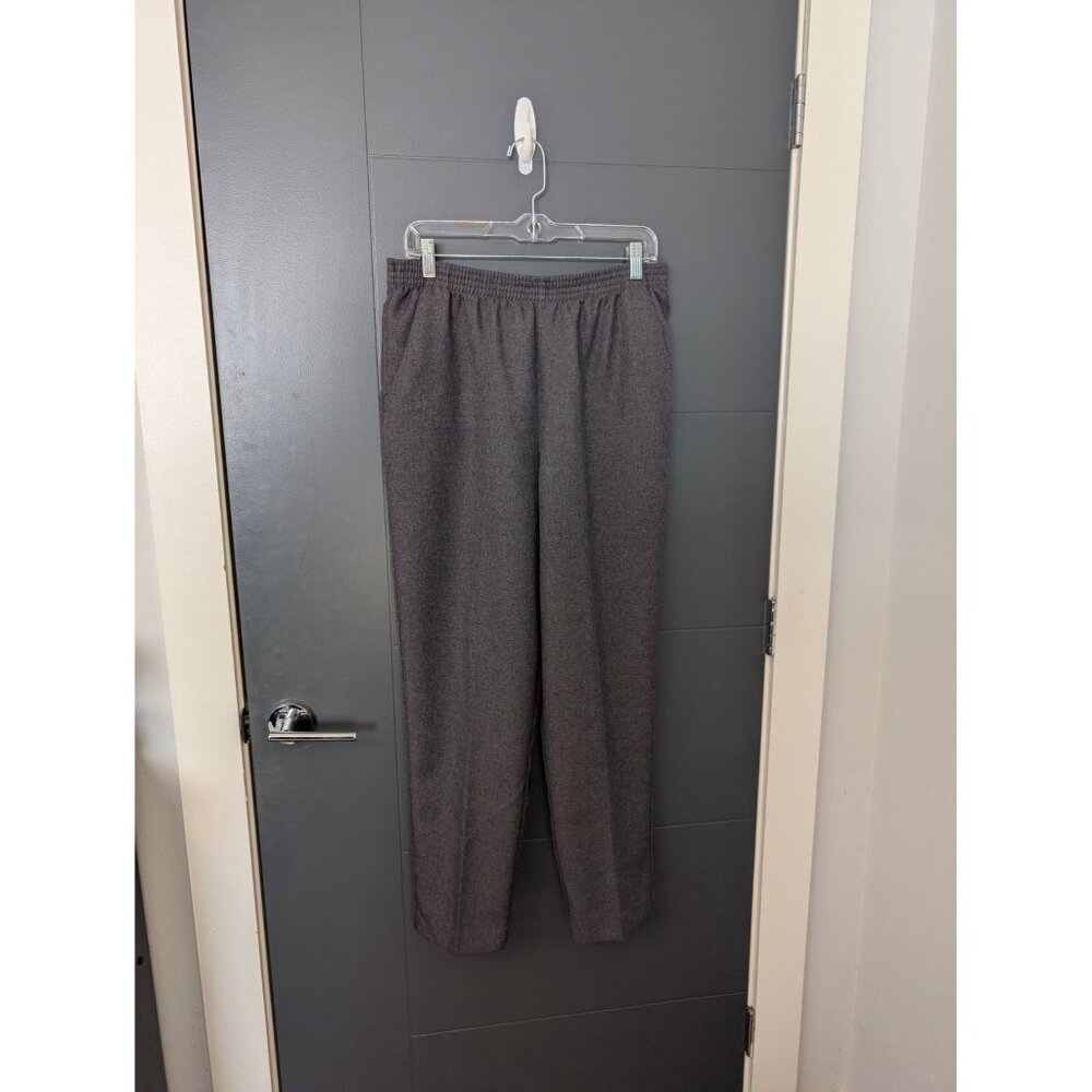 Donnkenny Classics Womens Charcoal Elastic Waist Pull-On Pants with Pockets - 16